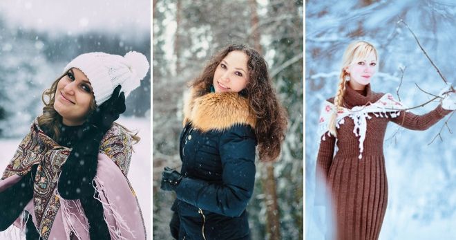 Зимние фотосессии на улице для девушек